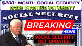 200  Month Social Security Raise Starting October [upl. by Dowlen489]