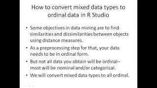 How to convert mixed data types to ordinal data in R Studio [upl. by Naic989]