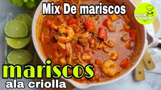 mariscos mixtos a LA CRIOLLA receta de mariscos mixtos guisados receta de mariscos mixto cojelados [upl. by Akihsan]