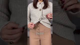 How to crop your cardigan 🤎 Subscribe for shorts fashion [upl. by Bail450]