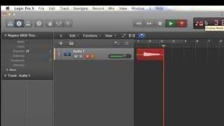 Logic Pro X 1  Setup to record guitar that is plugged into amp [upl. by Xylon890]