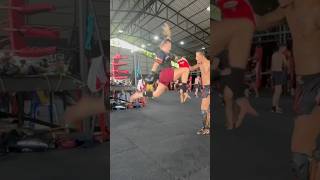 flying knee or duck dance 🤣 🦆 trying new muay thai techniques 💥🥊 [upl. by Lynda788]