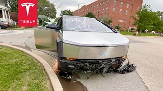 First Tesla Cybertruck TBone Crash [upl. by Eelarol518]