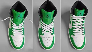 3 COOL WAYS TO LACE YOUR SHOES JORDANS 1 MID lacing tutorials [upl. by Eisdnyl348]