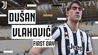 Dušan Vlahovićs first day as a Juventus player  Behind the scenes 🎬 [upl. by Recor138]