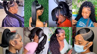 New amp Latest  Sleek Ponytail Hairstyles For Black Women 2023  Cute [upl. by Anele]