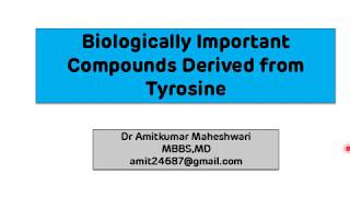 Biologically important Compounds Synthesized From Tyrosine  NEET PG  Biochemistry [upl. by Araik]