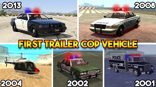 FIRST COP VEHICLE FROM EVERY GTA TRAILER [upl. by Danny]