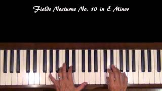 John Field Nocturne 10 in E Minor Piano Tutorial SLOW [upl. by Laikeze]