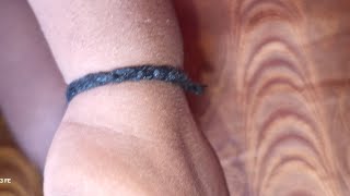 How to make Easy and simple black thread wrist and anklet band with crochet for little ones Angela [upl. by Rector]