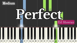 Perfect  Ed Sheeran Medium Piano Tutorial  Sheet Music  MIDI file [upl. by Drofxer]