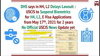 H4 L2 Biometrics to be suspended for 2 years by USCIS as per Lawsuit Documents Summary FAQs [upl. by Louis]