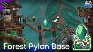 Forest Pylon Base SemiModern Design ▫ Terraria 14 Pylon Builds [upl. by Adas765]