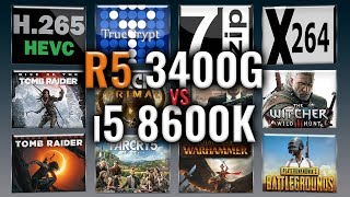 Ryzen 5 3400G vs i5 8600K Benchmarks  Test Review  Comparison  Gaming  13 Tests [upl. by Dorkas]