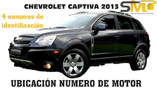 Número de Motor y chasis Chevrolet CAPTIVA Modelo 2013  Números de identificación Chevrolet Captiva [upl. by Kenward]