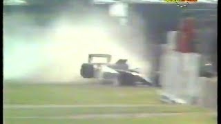 Stefano Modena Silverstone Crash [upl. by Etat84]