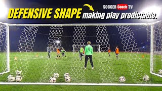 SoccerCoachTV  Defensive Shape Drill amp Making Play Predictable Try this with your team [upl. by Elna624]