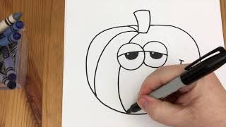 Directed Drawing  Draw a Pumpkin [upl. by Ecirtahs62]