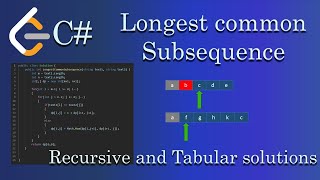 Longest Common Subsequence  Leetcode 1143  C [upl. by Welcy]