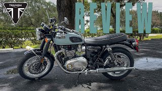 Motorcycle Review 2023 Triumph Bonneville T120 Chrome Edition [upl. by Farrison404]