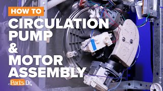 How to replace Circulation Pump amp Motor Assembly part  WPW10605058 on your Whirlpool Dishwasher [upl. by Eiralam123]