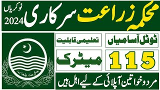 Agriculture department Punjab government jobs 2024 Today all jobs update [upl. by Zoller]