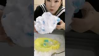 POWDERY ICE💠powderyasmr powderycrunches asmr freezerfrost mukbang shavedice iceeating [upl. by Alliber]