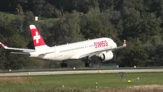 Swiss Airbus A220 landing at Zurich Airport [upl. by Hait557]