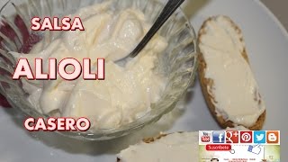 15 ALIOLI CASERO Salsa de ajo [upl. by Ahsieym]