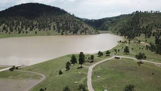 Aerial view of Snow Lake and Dipping Vat Campground in Gila Forest NM Aug 2018 [upl. by Aicre]