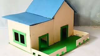 how to make beautiful mini house cardboard house step by step beautiful mini house [upl. by Yrem747]