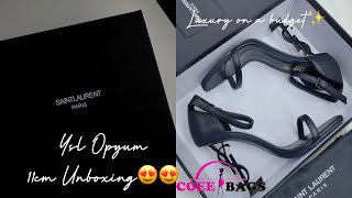 YSL SAINT LAURENT OPYUM 110mm Heels Unboxing  ft Coee bags✨ Luxury on a budget [upl. by Arlette]