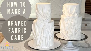 How to make a Draped Fabric Fondant Wedding Cake [upl. by Artinad]