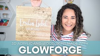 3D and Acrylic Wood Signs Made with Glowforge  Lisa Potts Designs [upl. by Madelle560]