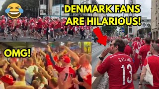 OMG Denmark fans taunt England supporters with cheeky chants [upl. by Sillek]