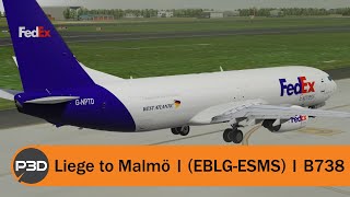 P3Dv5 PMDG Fedex 737800BCF  Liege to Malmö EBLGESMS [upl. by Sivraj791]