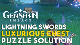 Genshin Impact Lightning Swords Luxurious Chest Puzzle Solution Inazuma Luxurious Chest Location [upl. by Aij272]