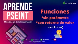 👽40 Función SIN PARAMETROS y CON RETORNO de VALOR en pseint  Ingenioteka pseint [upl. by Anderea816]