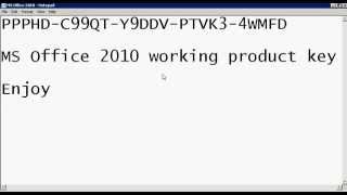 MS Office 2010 Working Product Keys [upl. by Yetac]