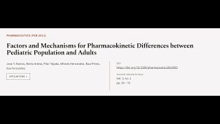 Factors and Mechanisms for Pharmacokinetic Differences between Pediatric Population a  RTCLTV [upl. by Enawtna86]