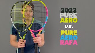 Which is better 2023 Babolat Pure Aero Rafa vs Pure Aero 100 [upl. by Stevie]