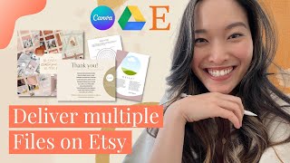 Deliver multiple files and links in one Etsy Listing  Canva Templates PDFs PNGs JPGs  more [upl. by Adnana]