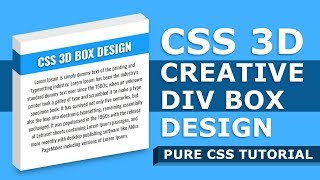 CSS 3D Creative Div Box Design  CSS Isometric Box Shape  Pure Html5 CSS3 Isometric Box Design [upl. by Osei]