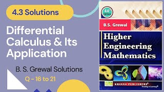 B S Grewal 43 Solutions  Differential Calculus Solutions  Higher Mathematics  Maths Modulator [upl. by Acceber904]