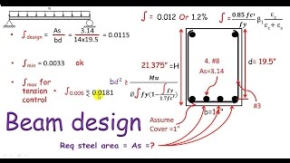 RCD Beam design  design of single reinforced concrete beam section [upl. by Stedmann915]