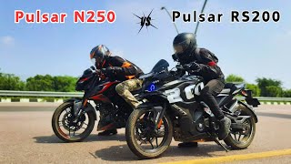 Pulsar N250 Bs7 vs Pulsar RS 200 Bs7  Long Drag Race ⚡ [upl. by Falk]