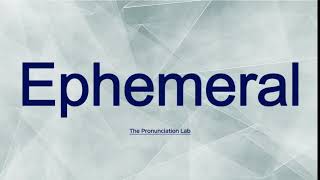 Ephemeral Pronunciation How to Pronounce Ephemeral  Master It in Seconds [upl. by Enrahs]