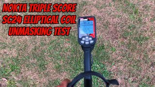 Nokta Triple Score SC24 Elliptical Coil Unmasking Targets with Colonial Nails [upl. by Nrobyalc]