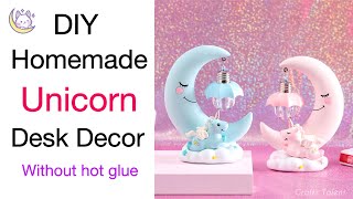 DIY Desk Decor Ideas  Unicorn Room Decor  DIY Unicorn Home Decor Craft idea  Unicorn Paper Craft [upl. by Kcired415]