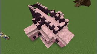 minecraft bedrock timelapse  uma simples base rosa [upl. by Yklam474]